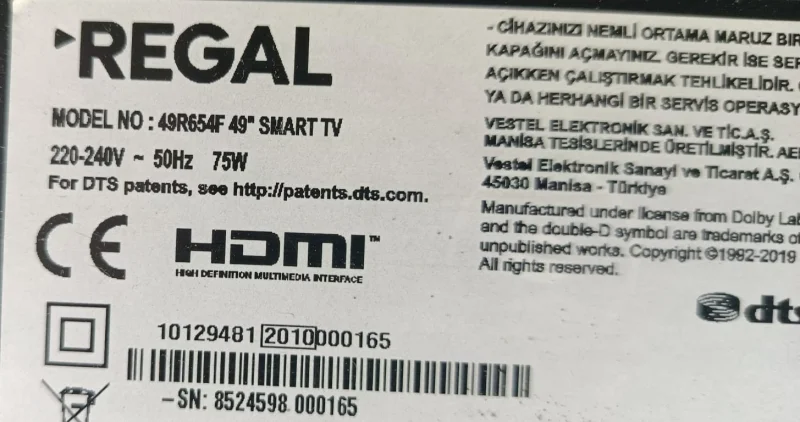 17IPS62 28525854, 23619795, REGAL 49R654F POWER BESLEME