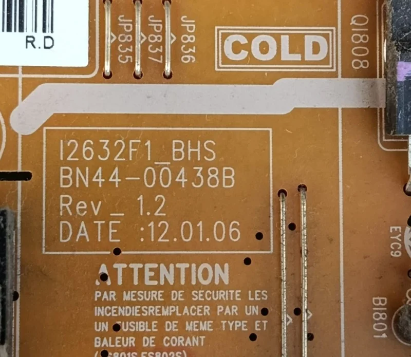 BN44-00438B, I2632F1_BHS, SAMSUNG LE32D550 POWER BESLEME