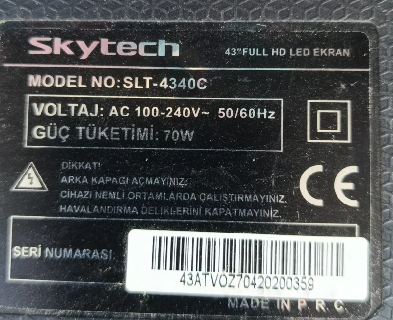 TP.MS3553.PB855, SKYTECH SLT-4340C MAİNBOARD MAİNBOARD