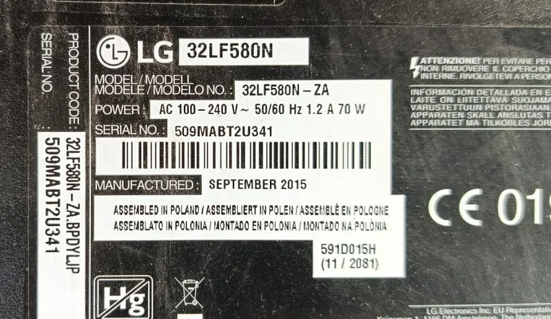 EAX65610905 (1.0), LG 32LF580N MAİNBOARD ANAKART