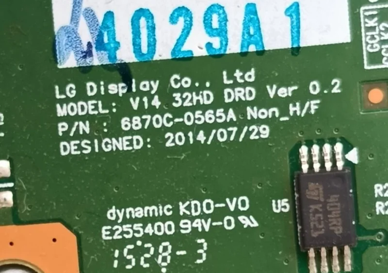 6870C-0565A, V14 32HD DRD, LG 32LF580N TCON KARTI