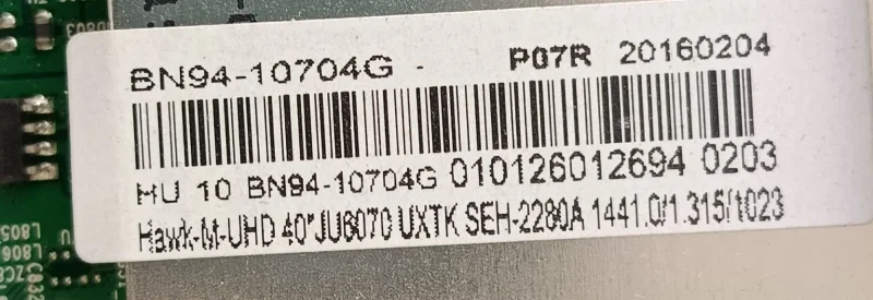 BN41-02443A, BN94-10704G, SAMSUNG UE40JU6070U MAİNBOARD ANAKART