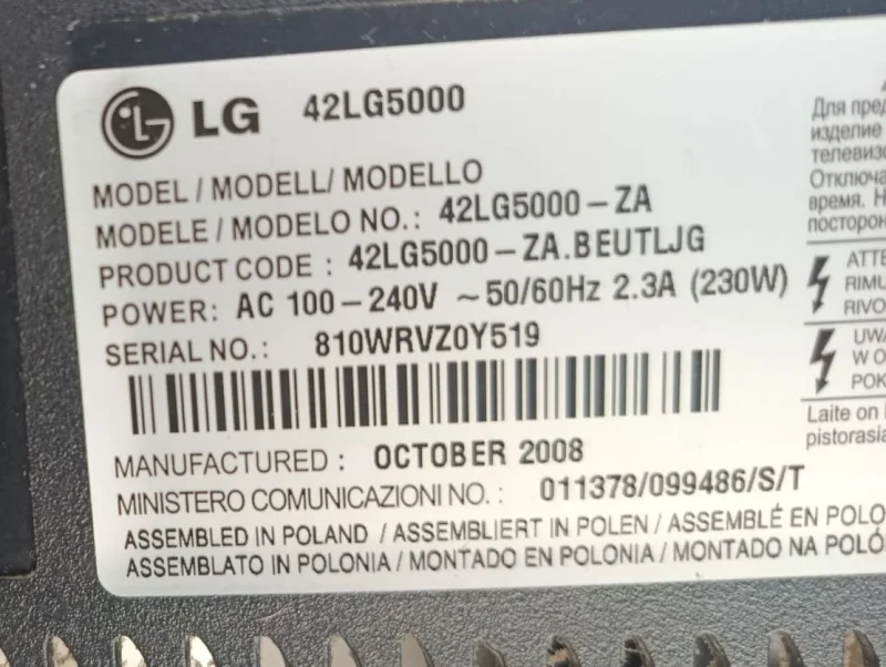 EAX40150702 (3), EBR43557601, LG 42LG5000 MAİNBOARD ANAKART