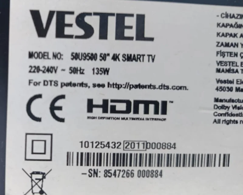 17WFM21, VESTEL 50U9500 WİFİ MODÜL