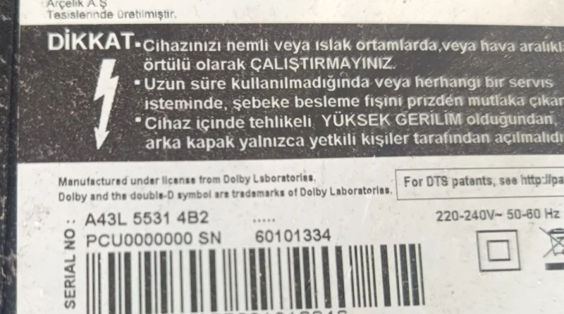 ZNS190R-3, JY9FZZ, ARÇELİK A43L 5531 4B2 MAİNBOARD ANAKART