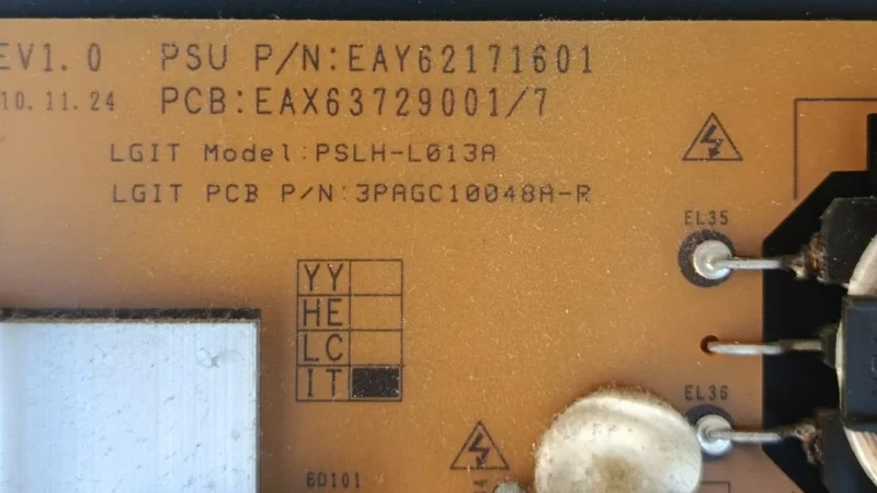 EAX63729001/7, EAY62171601, 42LV375S POWER BESLEME