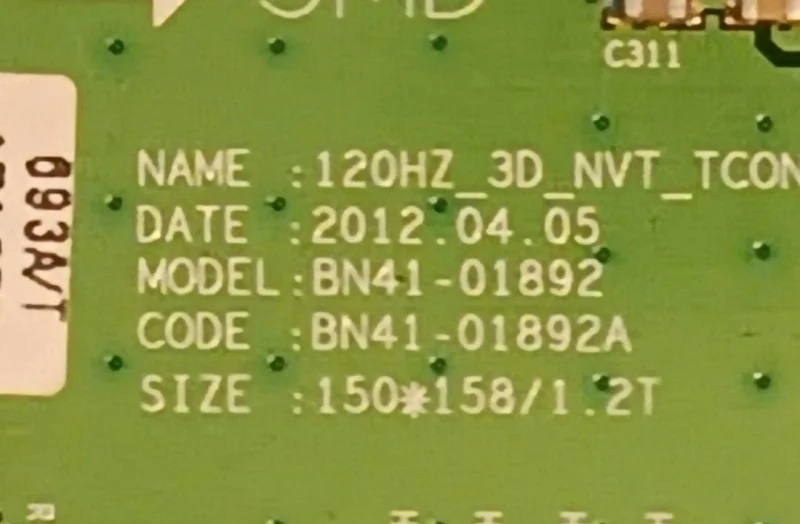 BN41-01892A, LSJ400HV05-S, SAMSUNG UE40EH6030 TCON KARTI