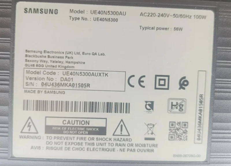 BN41-02663A, BN94-13054F, SAMSUNG UE40N5300AU MAİNBOARD ANAKART