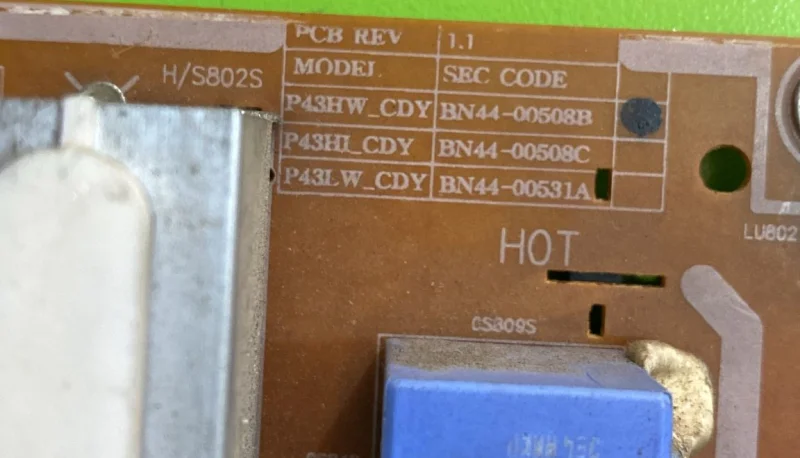 BN44-00508B, P43HW_CDY, SAMSUNG PS-43E450A1W POWER BESLEME