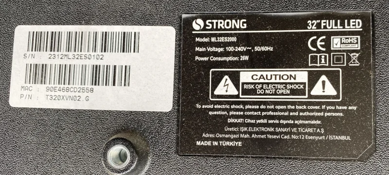 EL.AM950.FG48, T320XVN02 STRONG ML32ES2000 MAİNBOARD ANAKART