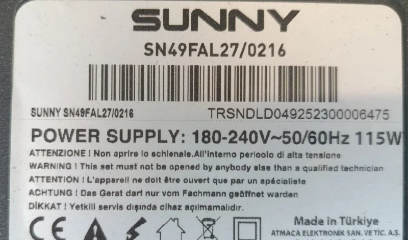 16SB002, SUNNY SN49FAL27/0216 KUMANDA GÖZÜ IR SENSÖR