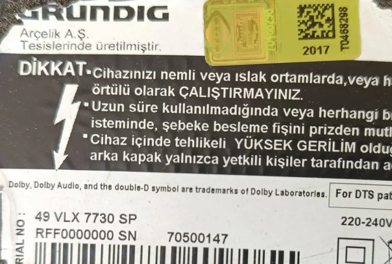 ZUM193R-02, ZUN120 GRUNDİG 49 VLX 7730 SP LED DRİVER