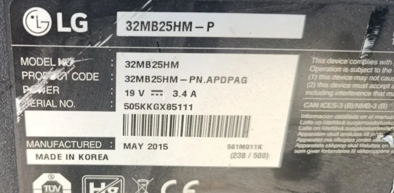 EAX65882903 (1.0), LG 32MB25HM-P MAİNBOARD ANAKART