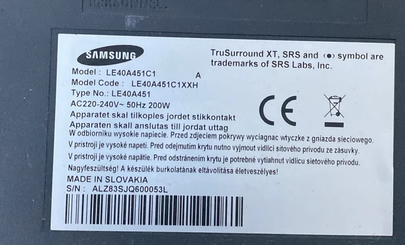 BN41-00982A, BN94-01673 SAMSUNG LE40A451C1 MAİNBOARD ANAKART