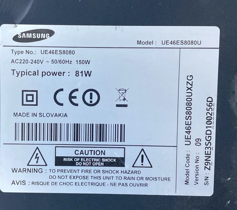 BN41-01800B, BN94-06123U SAMSUNG UE46ES8080 MAİNBOARD ANAKART