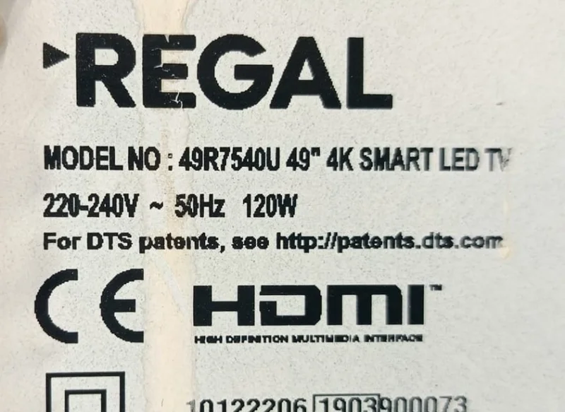 17IPS72, 28223069, 23514054 REGAL 49R7540U POWER BESLEME