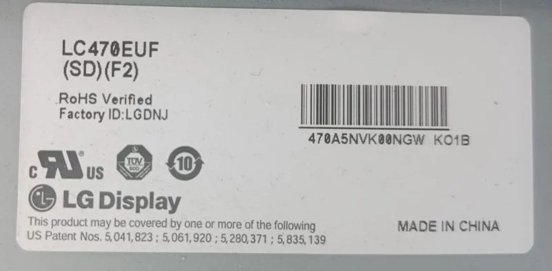 LC470EUF (SD) (F2), LG 47LW570S PANEL EKRAN