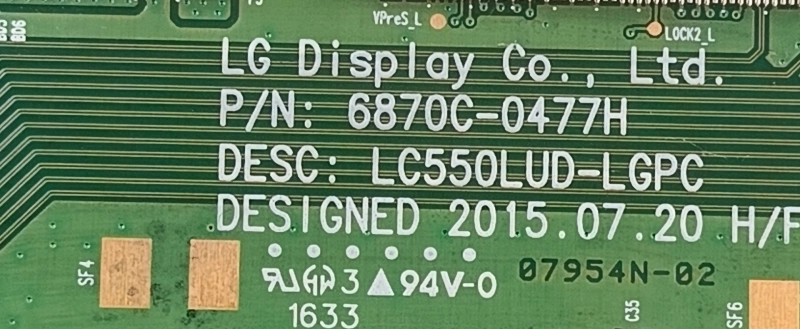 6870C-0477H, LC550LUD-LGPC LG 55EG910V TCON KARTI