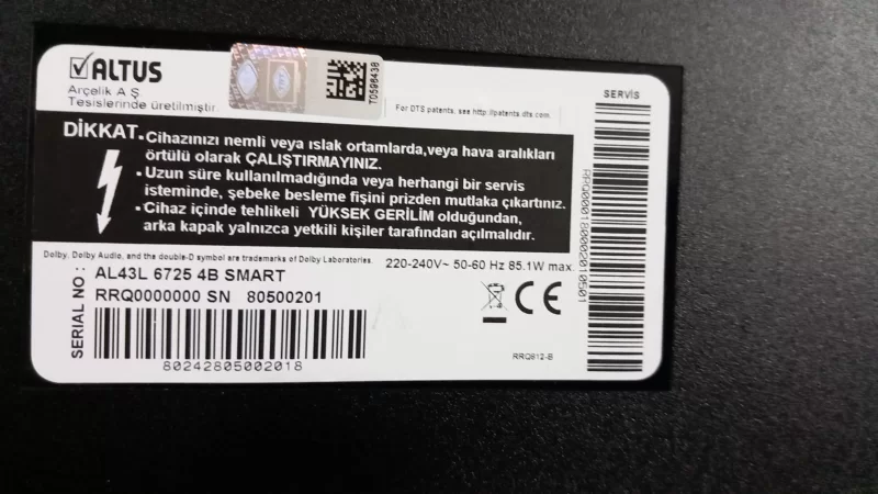 5844-R50ke2-Opoo Ver00,02, Altus Al43l 6725 4b Alıcı Göz İr