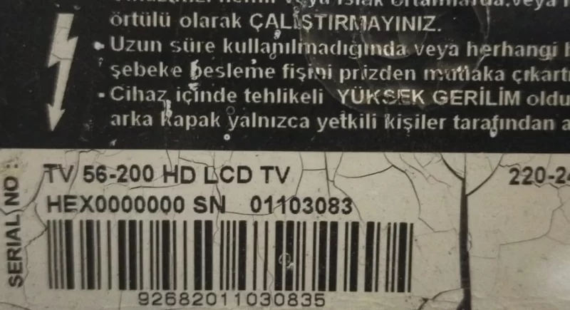 YVN190R-2 ARÇELİK TV 56-200 MAİNBOARD ANAKART