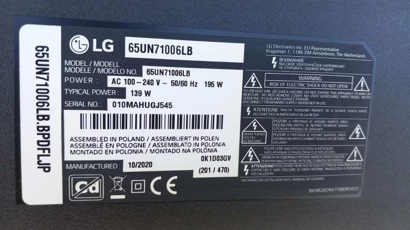 Eax69083603, Lg 65UN71006LB  Ana Kart, Mainboard