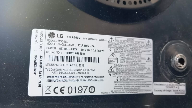 Eax65040104, Lg 42la860v, 47la860v, 55la860v Mainboard, Anakart
