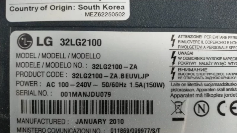 Eax44059405, Lg 32lg2100 Kumanda Gözü Ir