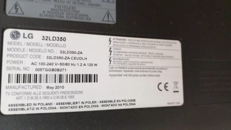 Eax61354204, Lg 32ld350 Mainboard, Anakart