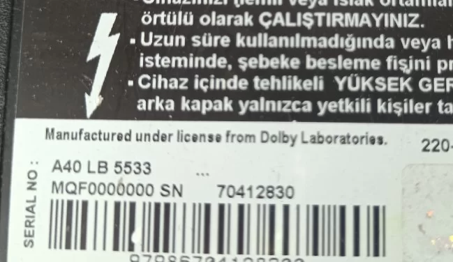Vty194-37, Arçelik A40 Lb 5533 Power, Besleme