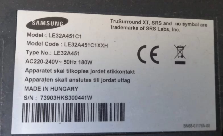 320ab02cp2lv0.3,  Samsung Le32a451c1 Tcon
