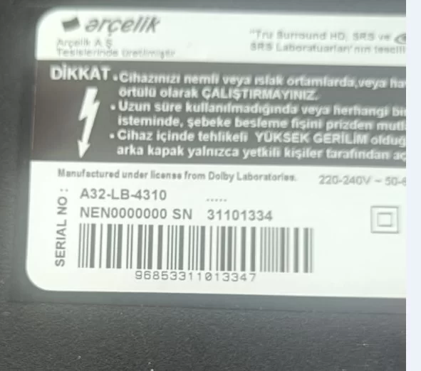 Fsp059-3f01, Zdp910r, Arçelik A32-Lb-4310 Power Board, Besleme