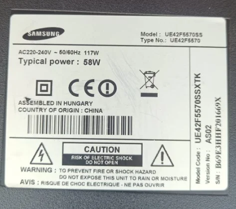 Bn41-01958b, Bn94-06761p, Samsung Ue42f5570ss, Main Board, Anakart