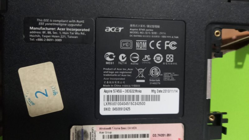 ACER ASPİRE 5745 sogutucu işlemci fanı ikinci el