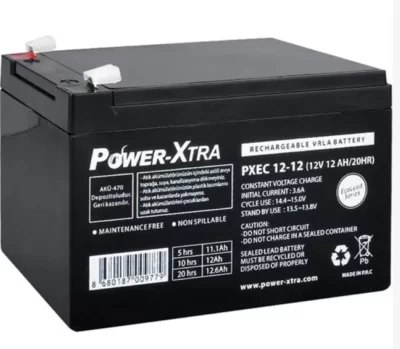 12V 12AH/20HR, POWER-XTRA PXEC 12-12 BAKIMSIZ KURU AKÜ 