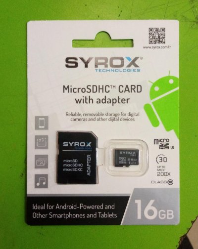 Syrox 16 Gb Micro Sd Kartı ve Adaptörü