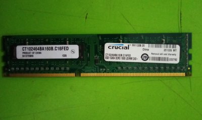 Crucial 8 GB 1600MHz DDR3 CT102464BA160B Bellek