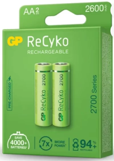 GP Şarjlı Pil Aa Kalem 2600MAH 2700 Serıes (2 Adet) Gp Recyko