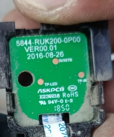 5844-RUK200-OP00 VER00.01, ARÇELİK A40L 5745 4B GÖZ IR SENSÖR