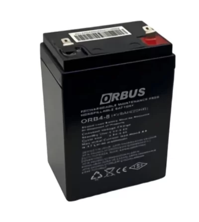 ORBUS 4V 8AH/20HR ORB4-8 BAKIMSIZ KURU AKÜ FENER IŞILDAK AKÜSÜ